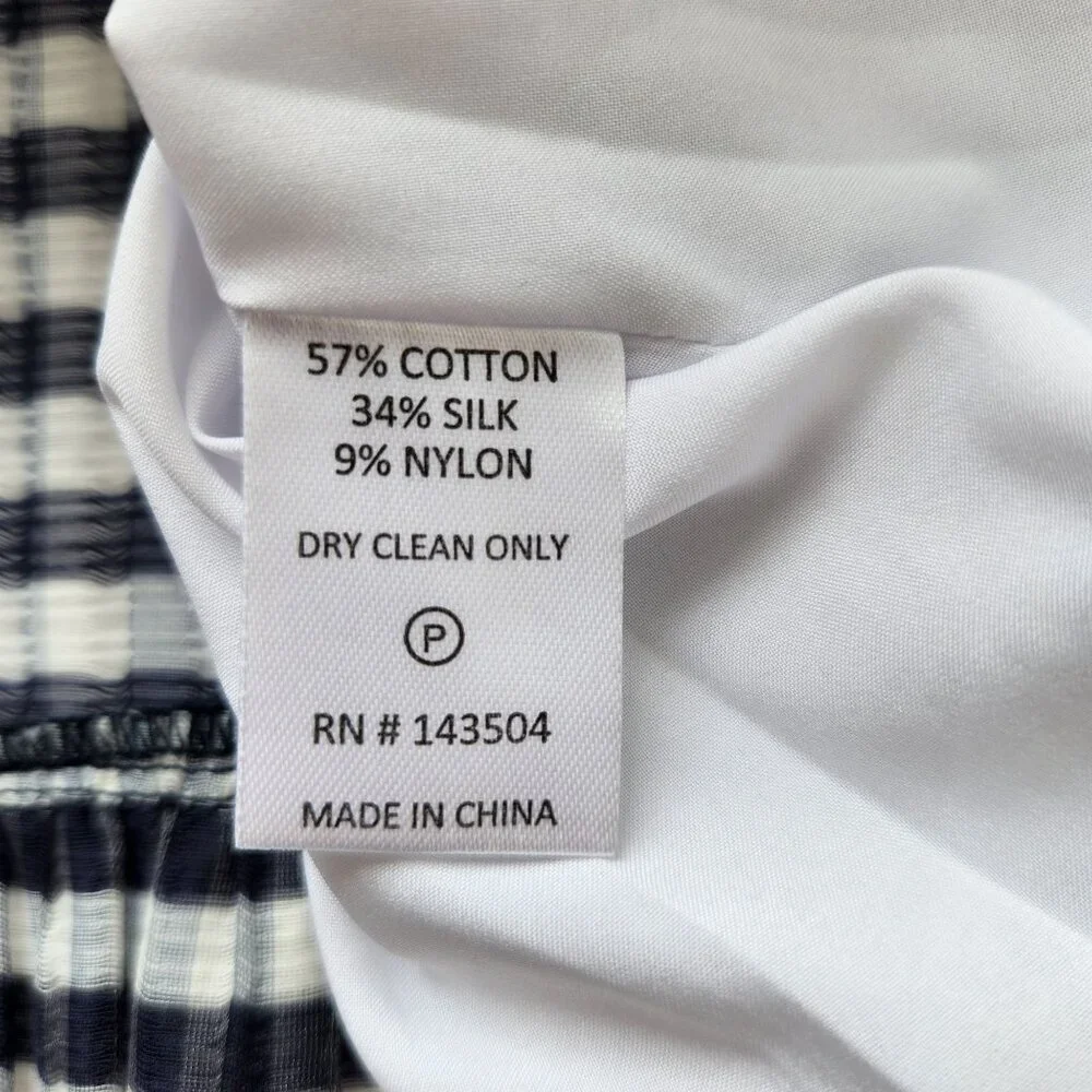 Marie Oliver Bay Dress Organdy Check Blue White Gingham Ruffle Coquette Feminine - Picture 9 of 12